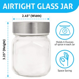 IMPRESA [15 Pack] Large 4oz Magnetic Spice Jars - Glass - Fridge Mounted Spice Jars - Spice Rack – Stylish Spice Storage