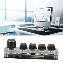 EIMSOAH Mini 4 Key Mechanical Gaming Keypad, Programmable USB BT Switch Backlit Keypad for Gaming Office Media