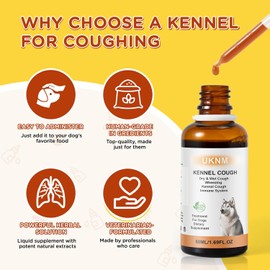 Kennel Cough Treatment, UKNM Kennel Cough Drops for Dogs,Natural Cough Supplement for Dogs,Herbal Kennel Cough Drops for All Breeds & Size