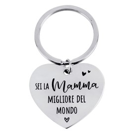 COLOFALLA Keyring for Mum in Italian Heart Shape Metal with Pouch Greeting Card, Stil-a