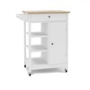 FRITHJILL Kitchen Island Cart, Rolling Trolley Cart with rubberwood Tabletop,
