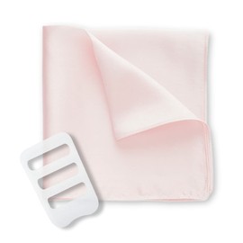 Tonbobo Pocket Square, 100% Silk, 16 Momme, Men's Handkerchief, Solid, High-grade Glossy, Large, 13.8 x 13.8 inches (35 x 35 cm), Easy and Convenient, Prevents Deformation, Various Occasions, For