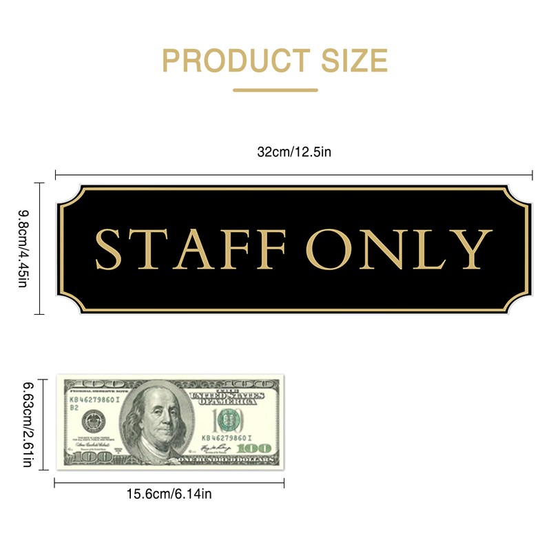 Staff Only for Office Door Wall Home and Business
