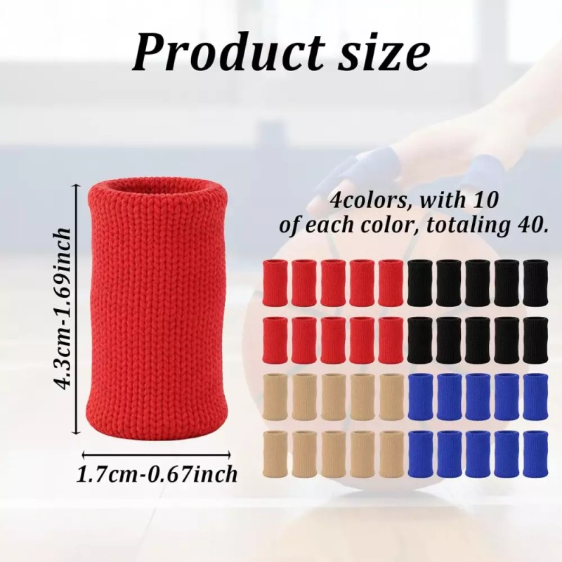 40 PCS 탄성 손가락 압박 슬리브 관절염용 보호대 부목 엄지