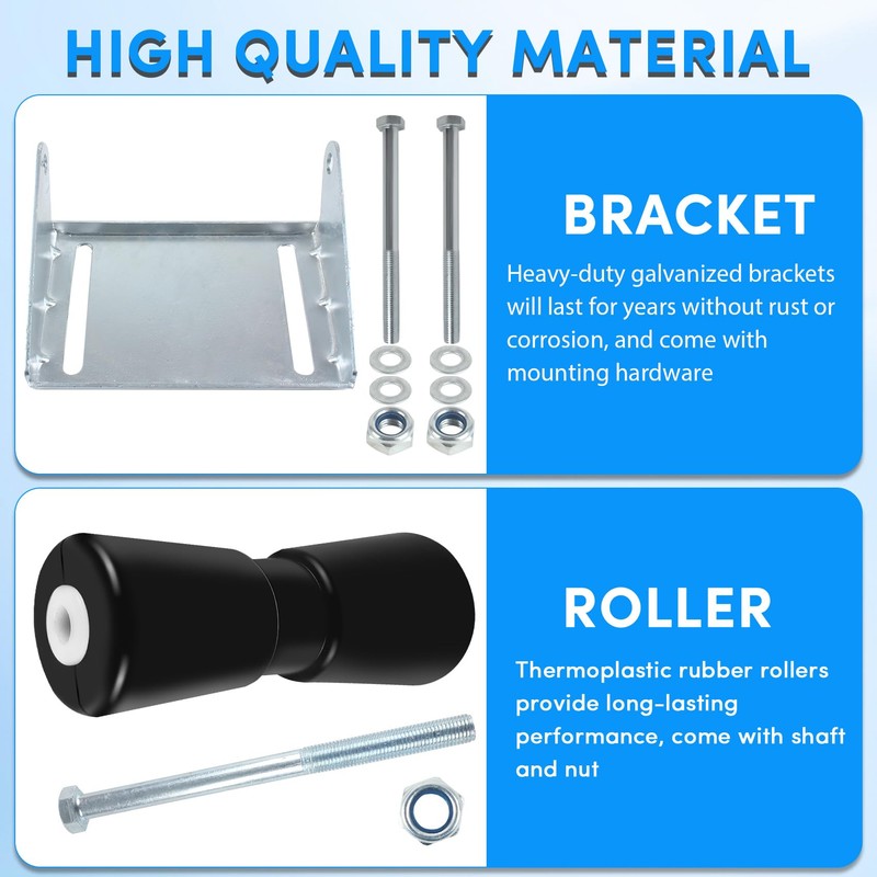 BALAVA 10 inch Boat Trailer Roller Bracket Assembly,Boat Trailer Keel