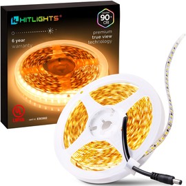 HitLights LED Strip Lights Warm White 2700K, 16.4ft High Density Tape Light for Bedroom, 600 LEDs/Reel, 300LM/Feet, UL-Listed, 12V Flexible Dimmable Rope Lights for Room, Home, Under Cabinet Lighting