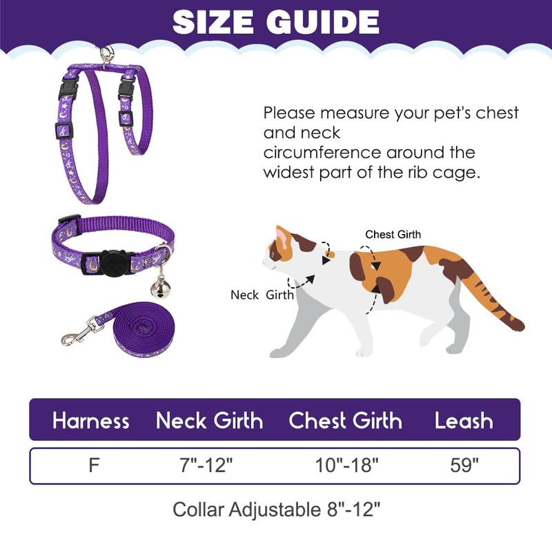 Cat Harness with Leash and Collar Set - Escape Proof