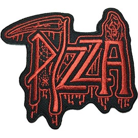Dead pizza patch (RED) 9 x 8cm biker heavy metal Logo Jacket Vest shirt hat blanket backpack T shirt Patches Embroidered Appliques Symbol Badge Cloth Sign Costume Gift
