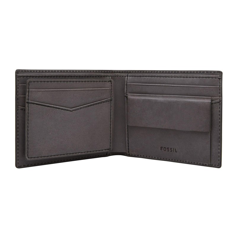 Fossil Everett Bifold Card Case Lead Grey, Lead Gray