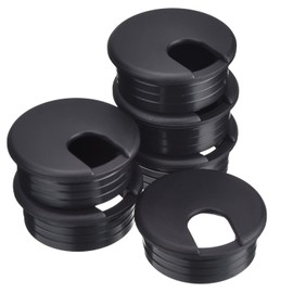 BBTO 45 mm Schwarz Schreibtisch Grommet Kabel Kabel Draht Tülle PC Computer Schreibtisch Kunststoff Ösen Kabel Ordentlich Draht Loch Abdeckung Draht Organisatoren (6 Packung)