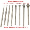 JINGLING 20Pcs Diamond Grinding Bits 0.8mm Spherical Head Burr Lapidary