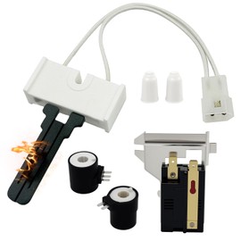 Gas Dryer Repair Kit, Includes 338906 Dryer Flame Sensor, 279311 Flat Igniter & 279834 Gas Valve Solenoid Coils, Fit for Kenmore Whirlpool Maytag, Replaces WP338906 AP3094138 PS334310 12001349