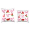 Pink Bows Cute Coquette watermelon y2k Clean Girl Aesthetic Throw