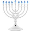 The Dreidel Company Traditional LED Electric White Hanukkah Menorah -