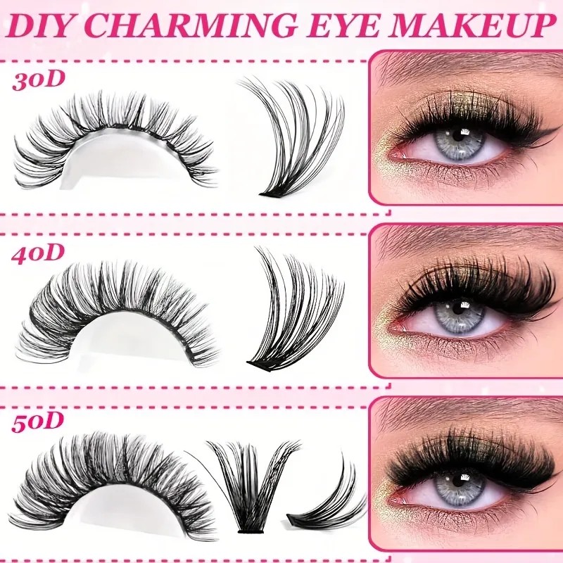 Kit De Extensiones 644 Pestañas Maquillaje Diy Lash Mixto