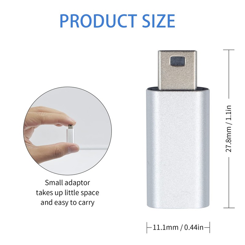 USB C to Mini USB Adapter, Duttek 2 Pack USB