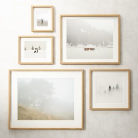 8x10 Picture Frame Set of 3, USA-Sourced Natural Oak Wood Photo Collage Frame with HD Tempered Glass, Modern Simple 8 x 10 Wooden Frame Matted to 5x7, Gallery Frames for Art, Wall or Tabletop Display
