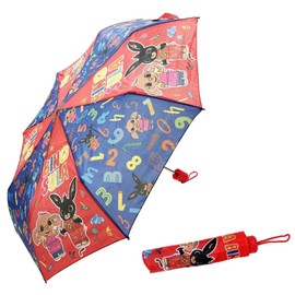 CARTOON Folding Umbrella Bing and Sula Rain Accessories Foldable Umbrella Kids Fiberglass Structure Automatic Open, Multi-Colour, multicoloured