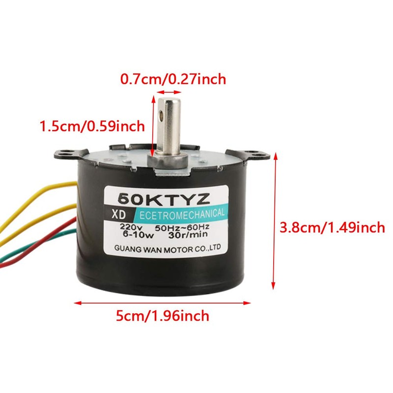 50KTYZ AC 220V 6-10w Miniature Permanent Magnet Synchronous Motor CW/CCW