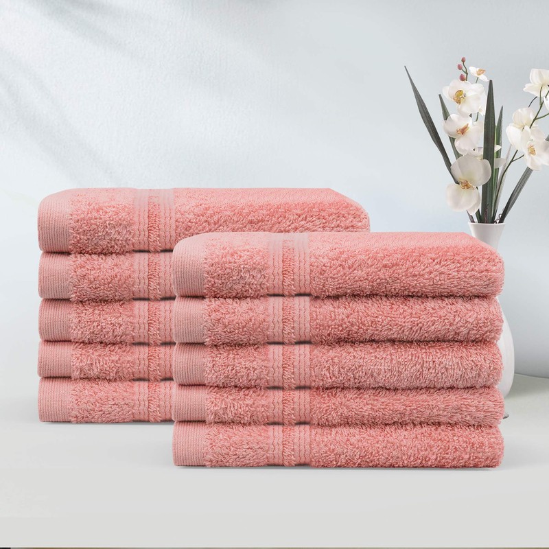 LINENOVA 100% Cotton Face Washer Towel (10 Pack) - Ultra-Soft,