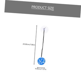 Sosoport 4pcs Bearded Dragon Toys Plastic Bell Balls Suction Cup Ropes Lizard Interactive Toys