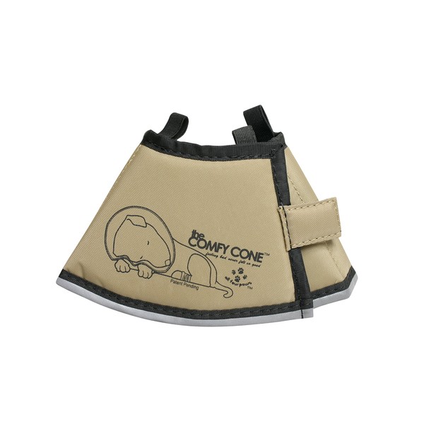 The Original Comfy Cone by All Four Paws, Soft Pet Recovery Collar with Removable Stays, XS, Tan