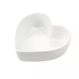 WAIT FLY Heart Shaped White Ceramic Bowls for Salad Soup Dessert Kitchen Gifts