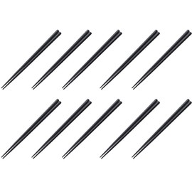 Fukui Craft Chopsticks, PBT Resin Chopsticks Made in China, Dishwasher Safe, 5-Square Chopsticks Set, Black, 8.3 inches (21.0 cm) (10 Pairs)