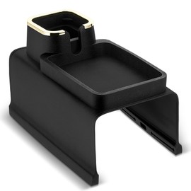 1 Pc Couch Cup Holder Tray Silicone Anti-Spill Anti Slip Sofa Armrest Drink Holder Weighted Couch Caddy Recliner Arm Table for Remote Controls, Phones, Cups and Snacks (Black)