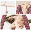 SHENGOCASE 3-Tier Modern Boho Style A Frame Wooden Cat Tree