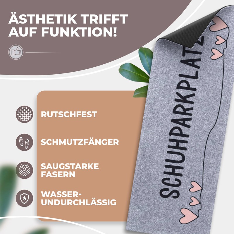 ElbFuchs® Schuhparkplatz Doormat 100 x 35 cm Ideal Shoe Mat