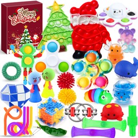 Edmirfun Fidget Toys Advent Calendar 2024, Christmas Countdown Toy Calendar Gift For Kids, Stress Relief Sensory Fidget Toys Pack, 2024 Countdown Toys Gifts For Boys Girls 6 7 8 9 10 Years Old
