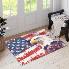 American Flag Eagle Indoor Door Mat, Outdoor Entrance Doormat for Entryway Kitchen Bathroom 17 X 29 Inch