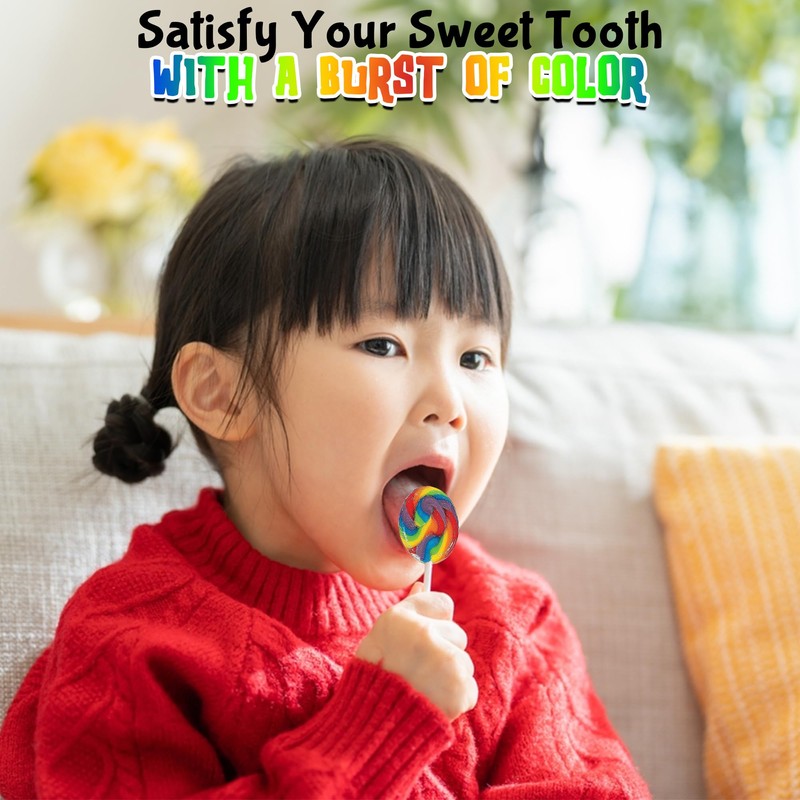 Fun Express Mini Rainbow Swirl Lollipops - Pack of 38,