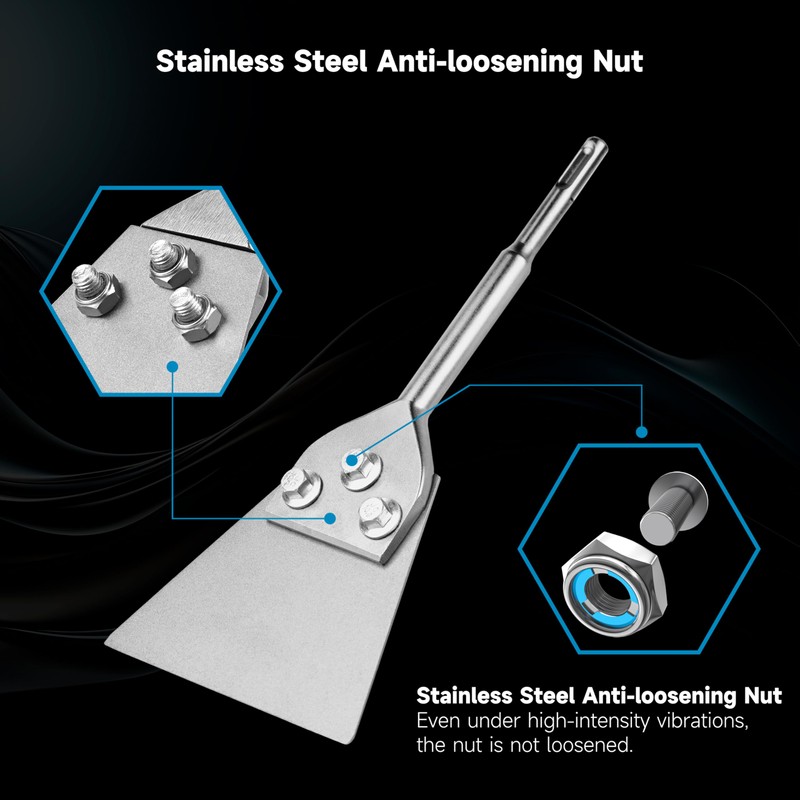 Nucraft 5'' x 10'' SDS Plus Floor Scraper, Tile Removal