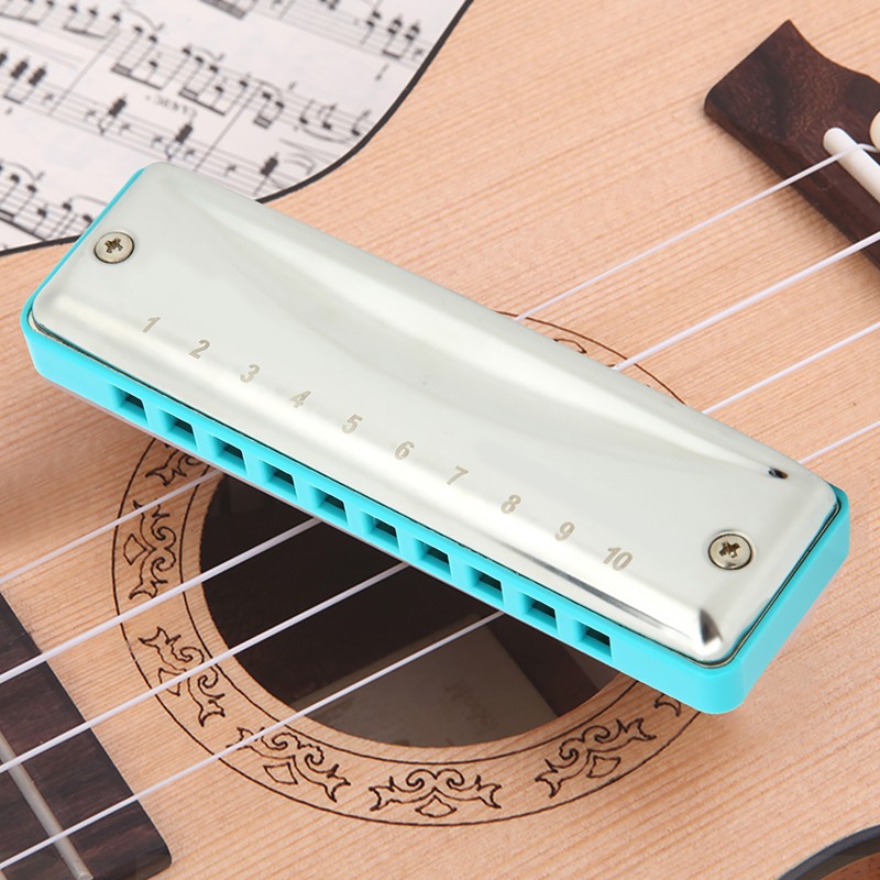 Blues Harmonica 10-Hole Mouthorgan Ab Key Portable Wind Instrument High