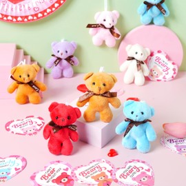 JOYIN 28 Pack Valentine's Day Gifts for Kids, Valentine Day Mini Plush Animals Toys with Heart Cards for Valentines Party Favor, School Exchange Prize and Valentine's Classroom Gift Exchange
