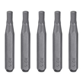 HARFINGTON 5pcs H2.5 Hex Screwdriver Bit 5/32" Hex Shank 28mm Length S2 Steel Magnetic Hexagon Head Screw Driver Bits for Precision Repair