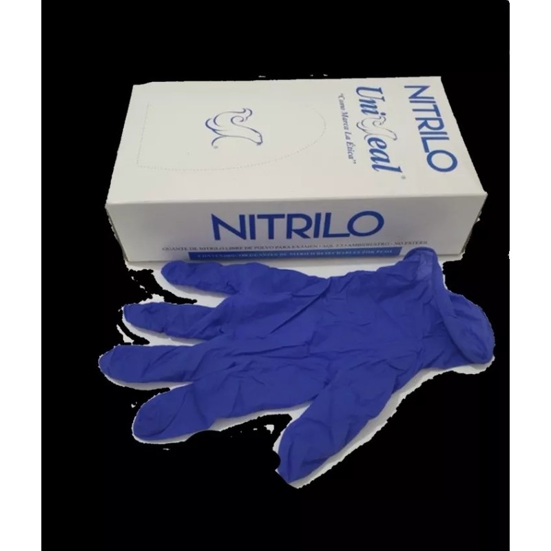 UniSeal Guante Nitrilo Mediano 100 Pzas Desechable