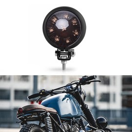 keepdsgn Motorcycle Tail Light LED Bates Style Bullet Brake Stop Rear Lamp for Bobber Chopper Cafe Racer Bonneville XS650 - Smoke Black