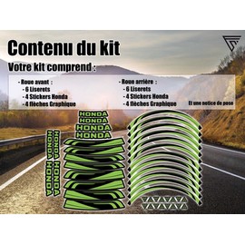 Complete Set of Premium Quality Motorcycle Rim Stickers (2 Wheels) (Azur)
