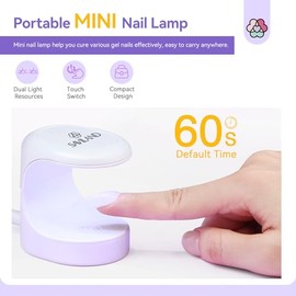 Saviland Mini U V Lamp - 16W U V/LED Nail Lamp Nail Dryer Nails for Gel Nail Polish, Poly Builder Nail Gel, Glue Gel, Nail Art Tools for Beginners, DIY, Professionals, Salon