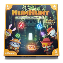 iCore Strategic Family Treasure Num Hunt Game Created by Ages 8-12 Year Old, Play Interactive Math Games for Boys, Girls, Kids, Families & Adults 2 to 4 Players Board Games.