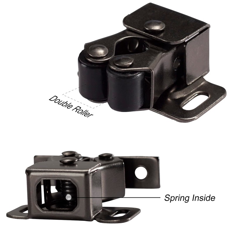 Keenkee 4 PCS Cabinet Latch Double Roller Catch Hardware for