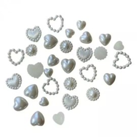 웨딩 진주 하트 네일 스톤 언포일 아트 장식 Wedding Pearl Heart Nail Stone Unfoil Art Decoration [GSTON - 208]