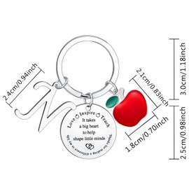 Teacher Initial Alphabet Keychain Gifts Teacher Teachers Day Appreciation Gifts Keychain Thank you Gifts for Teacher (N Keychain Teacher)