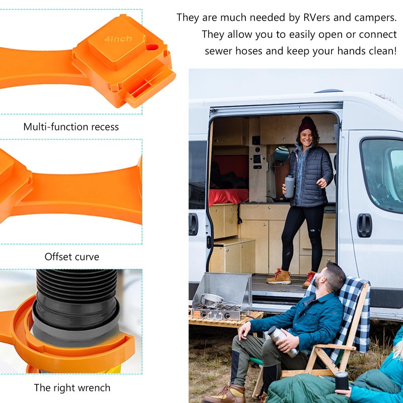 NYTKL 2 PCS RV Sewer Hose Wrench, Multi-Purpose Camper Sewer