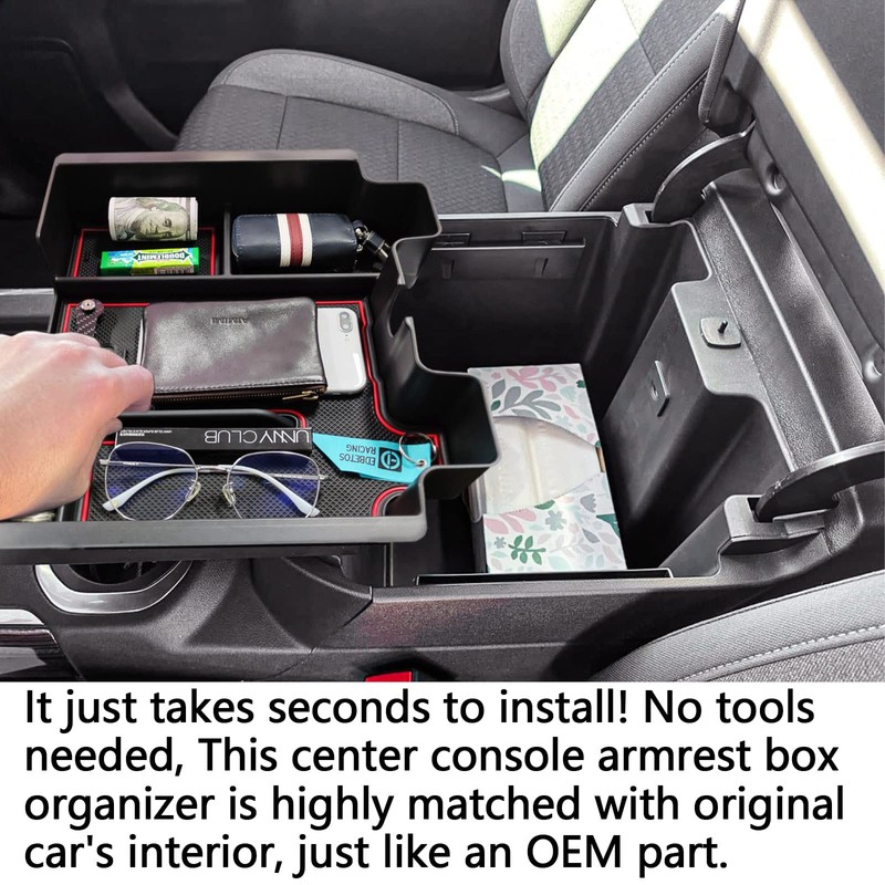 Full Size Center Console Organizer Tray Compatible with 2019-2022 Chevy