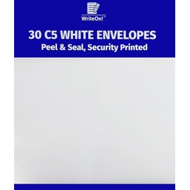 30 C5 White Peel & Seal Envelopes 80gsm - 229mm x 162mm - A4 Folded