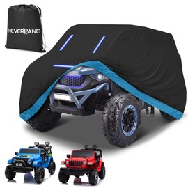 Kids Ride-On Toy Car Cover, Heavy Duty 420D Oxford Kids Electric Car Cover Waterproof All-Weather Protection for Power Wheels Jeep & Toddler Electric Vehicles, Universal Fit with Reflective Strips
